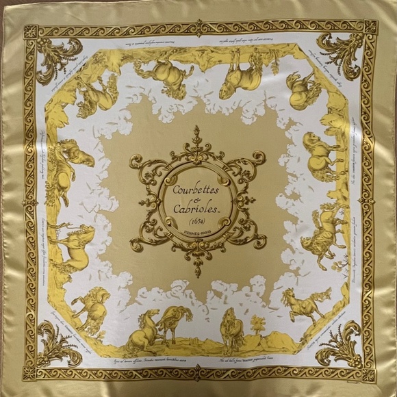 Hermes Accessories - Hermes Vintage 90cm Scarf - Courbettes et Cabrioles